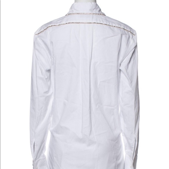 Area NYC Long Sleeve Button Up Pleated Crystal Shirt - Picture 2 of 11